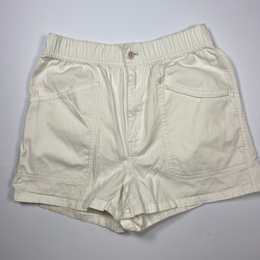Madewell Pull-On Utility Shorts Women 27 Antique White High Rise Stretchy Waist